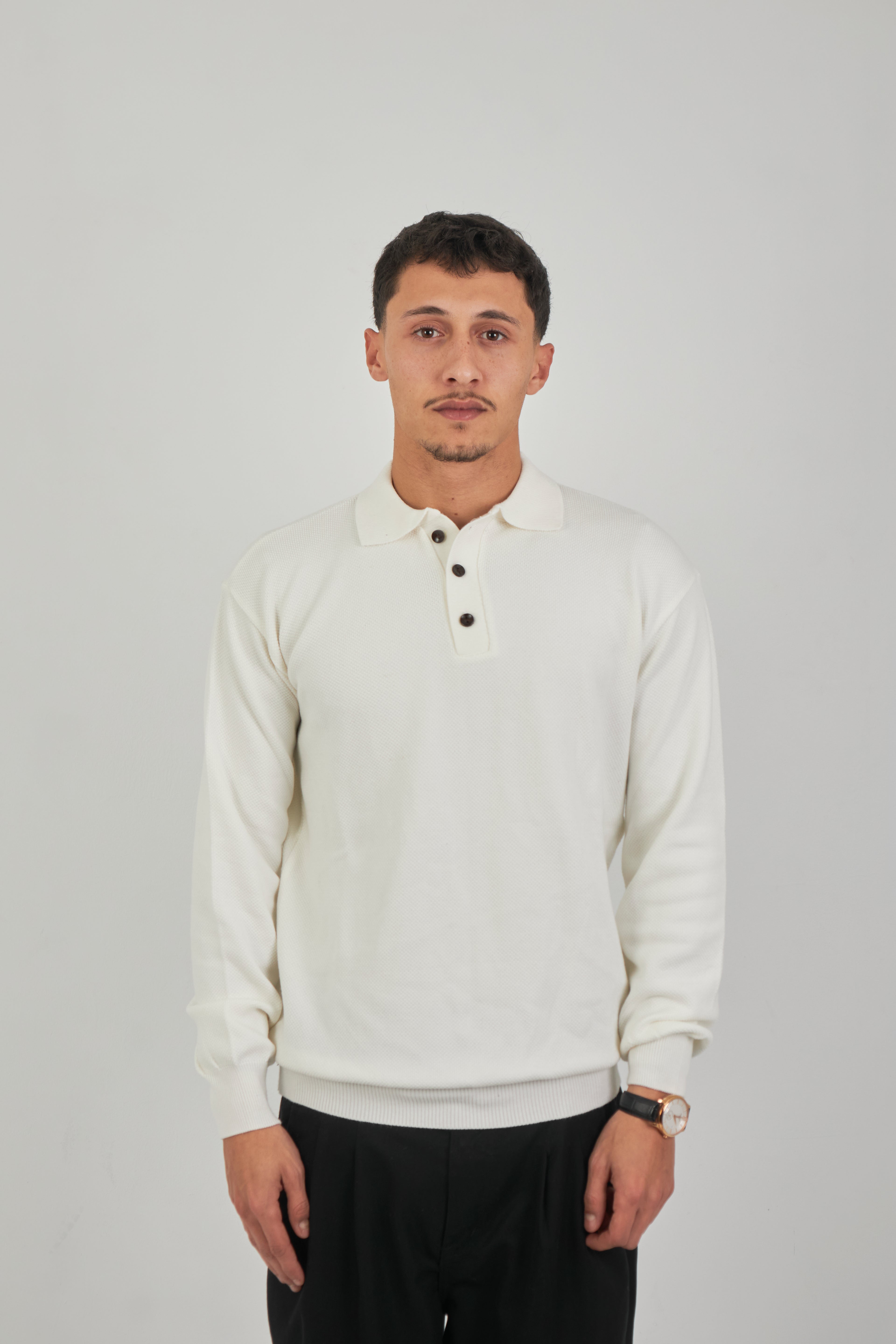Cotton Knitted Polo pullover