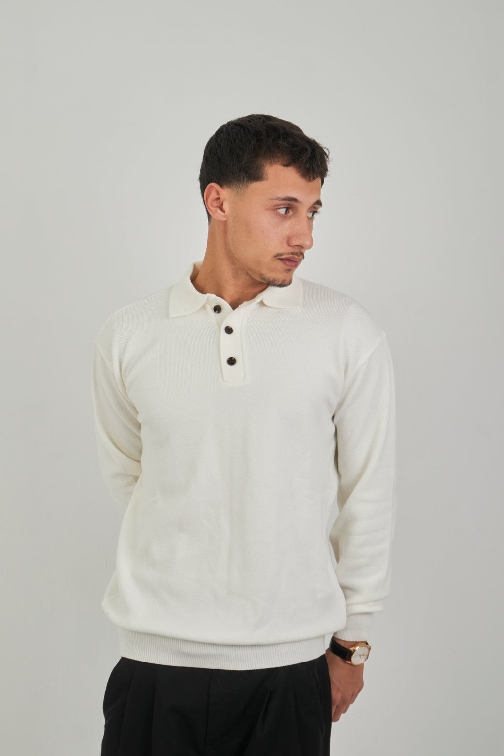 Cotton Knitted Polo pullover