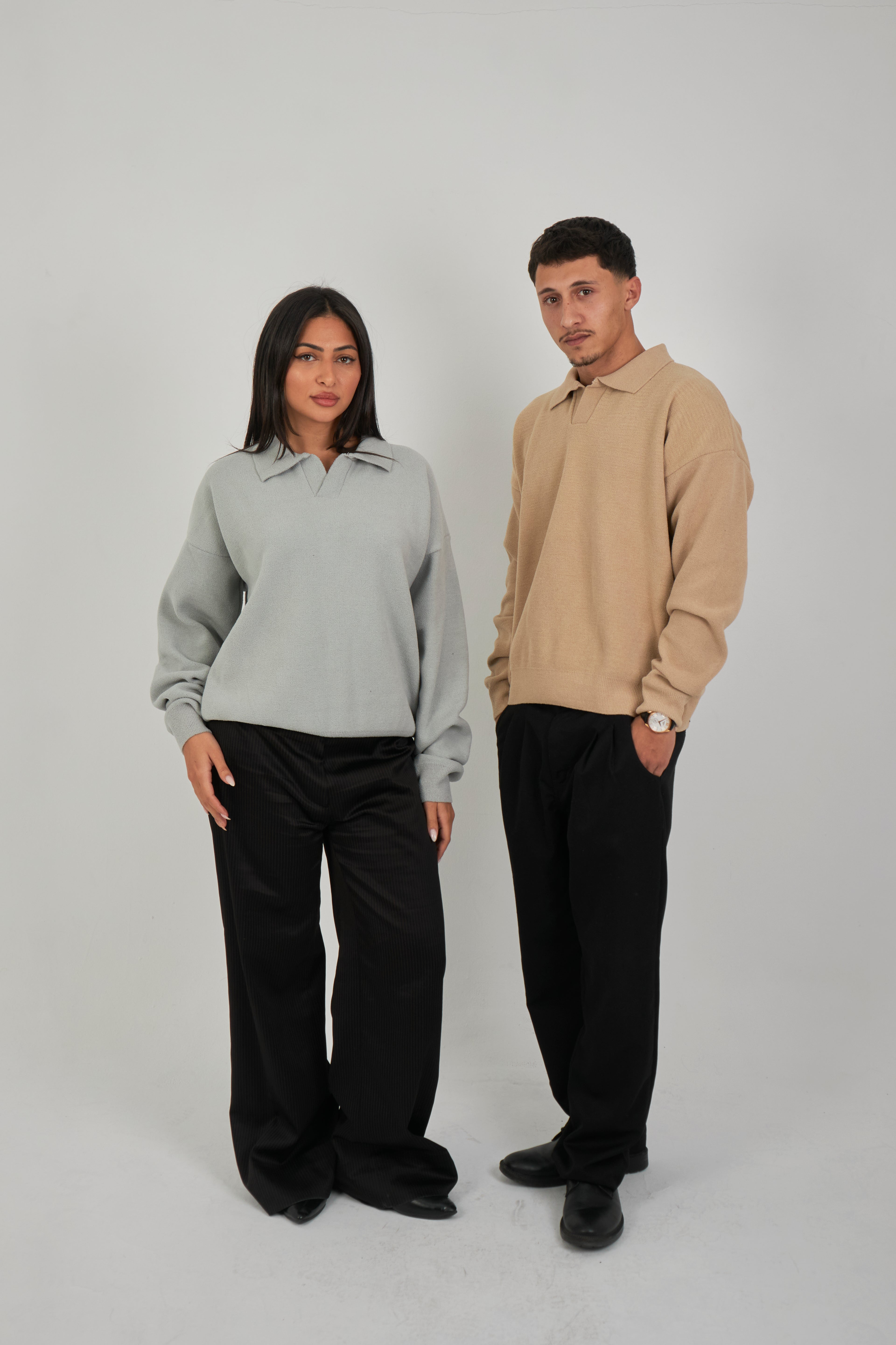 Open Collar Crew Sweater