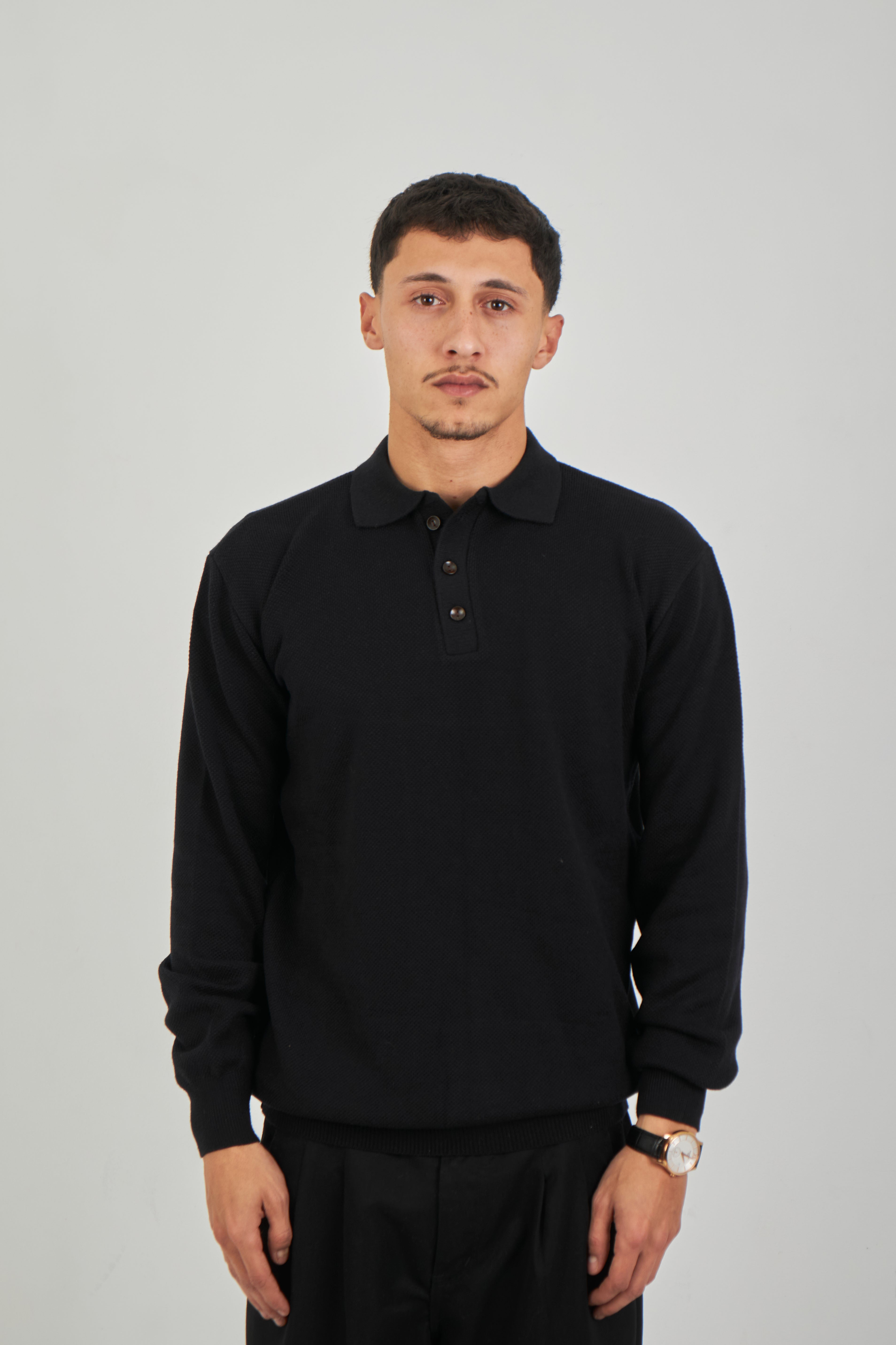 Cotton Knitted Polo pullover