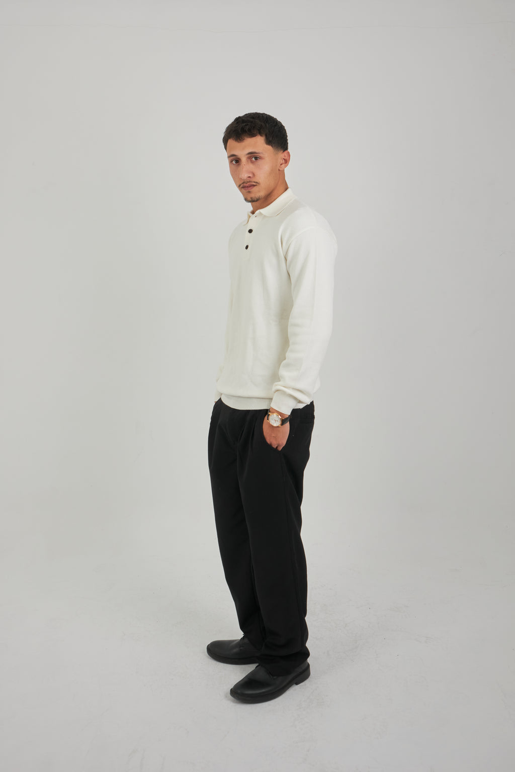 Cotton Knitted Polo pullover