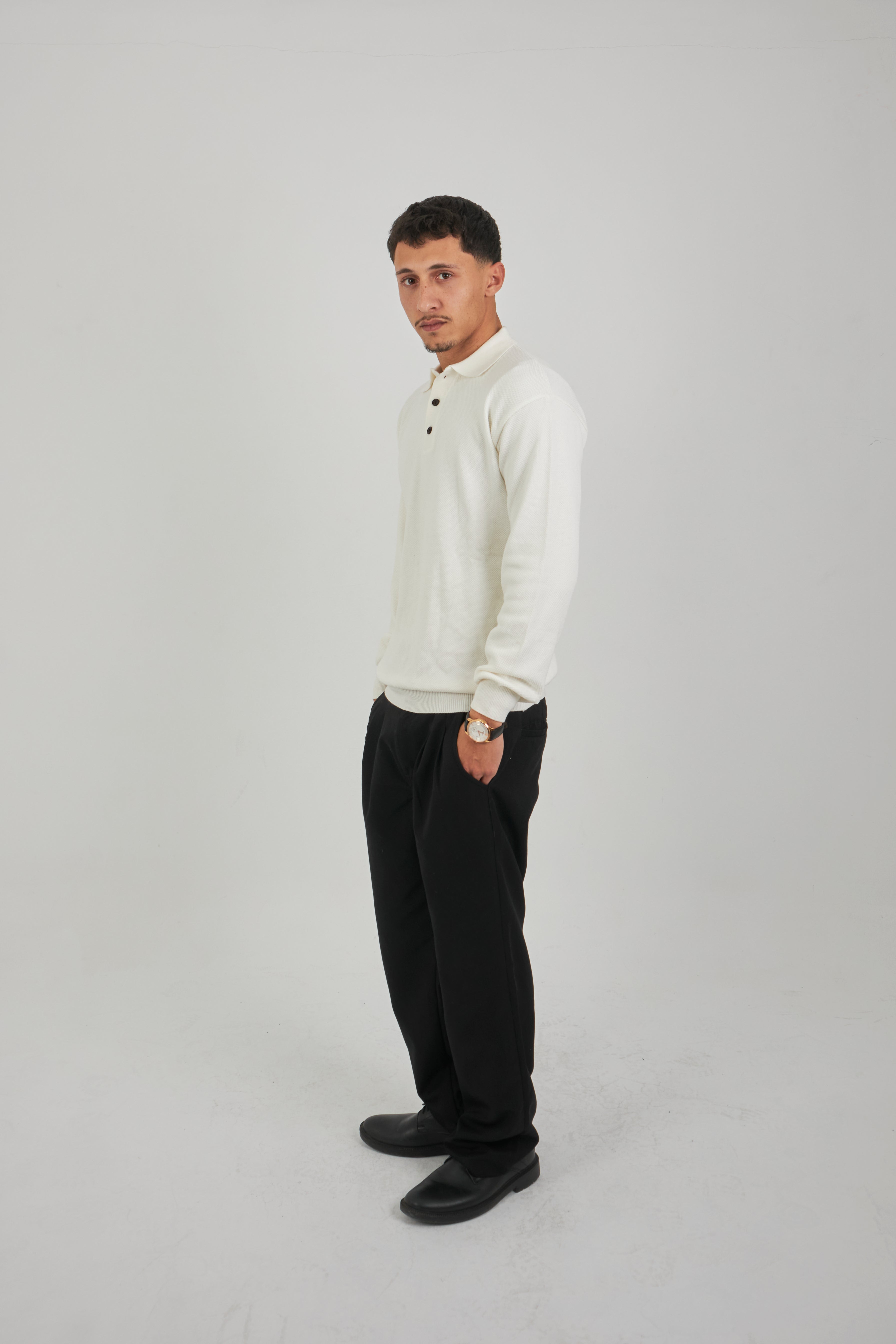 Cotton Knitted Polo pullover