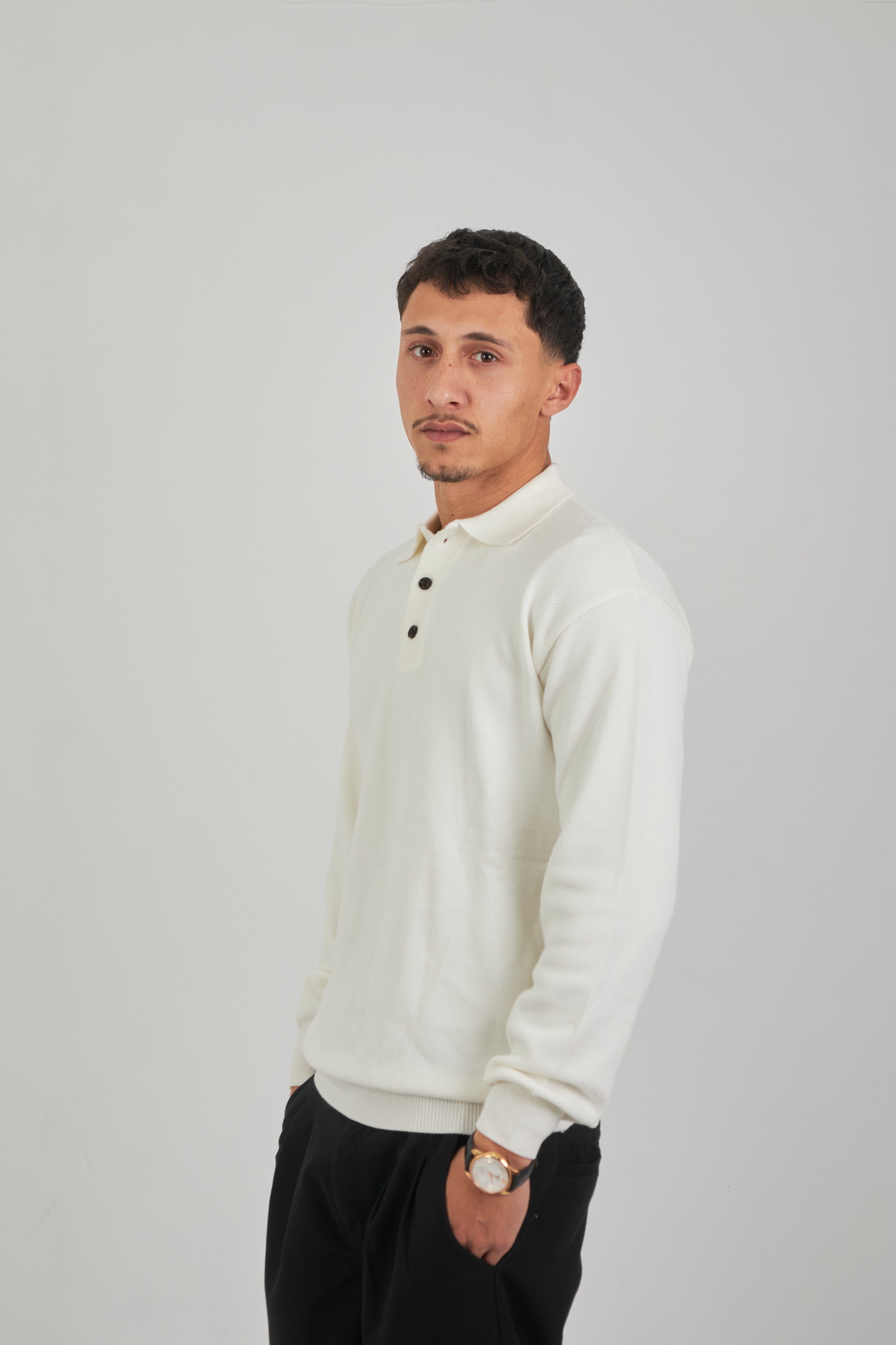 Cotton Knitted Polo pullover