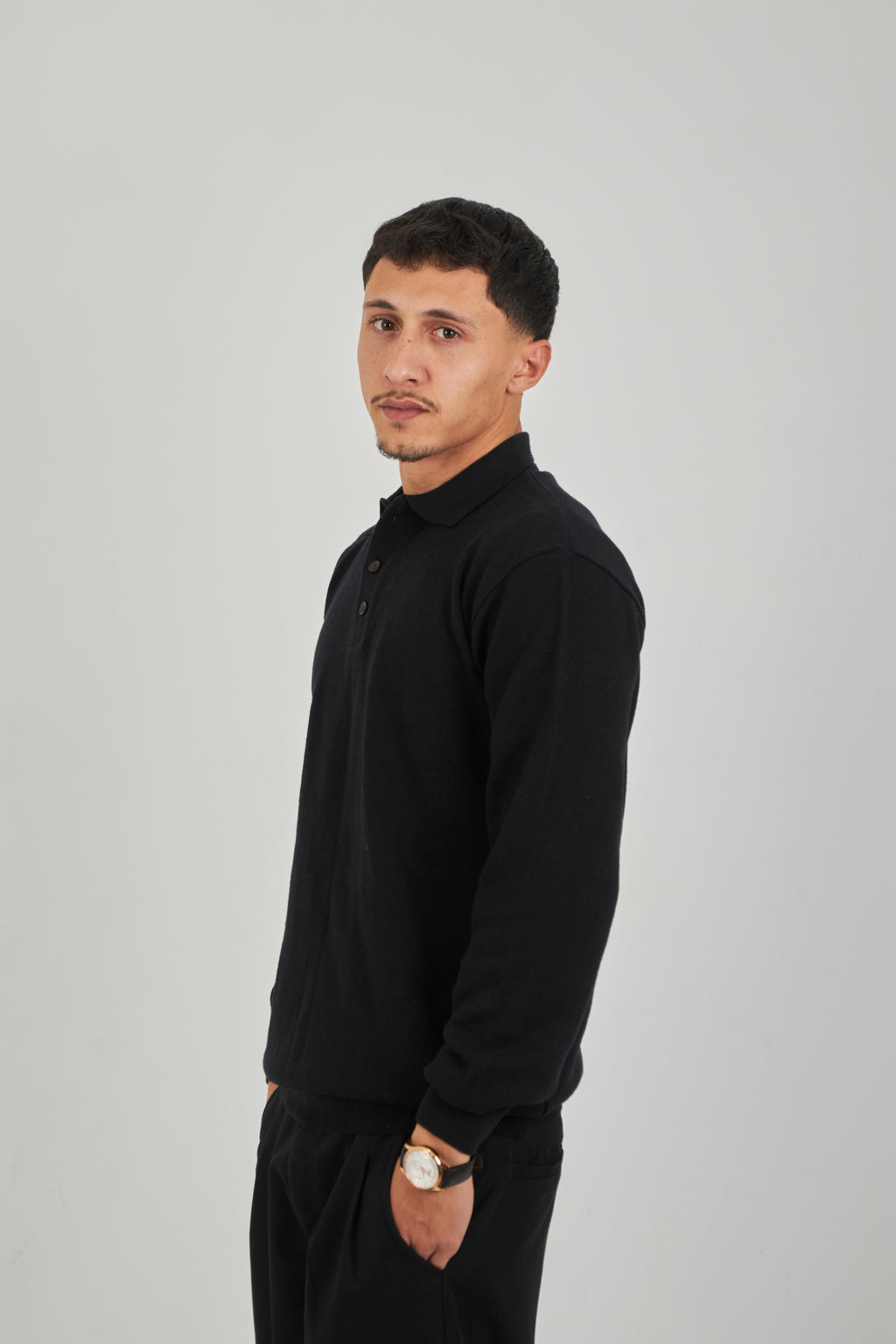 Cotton Knitted Polo pullover