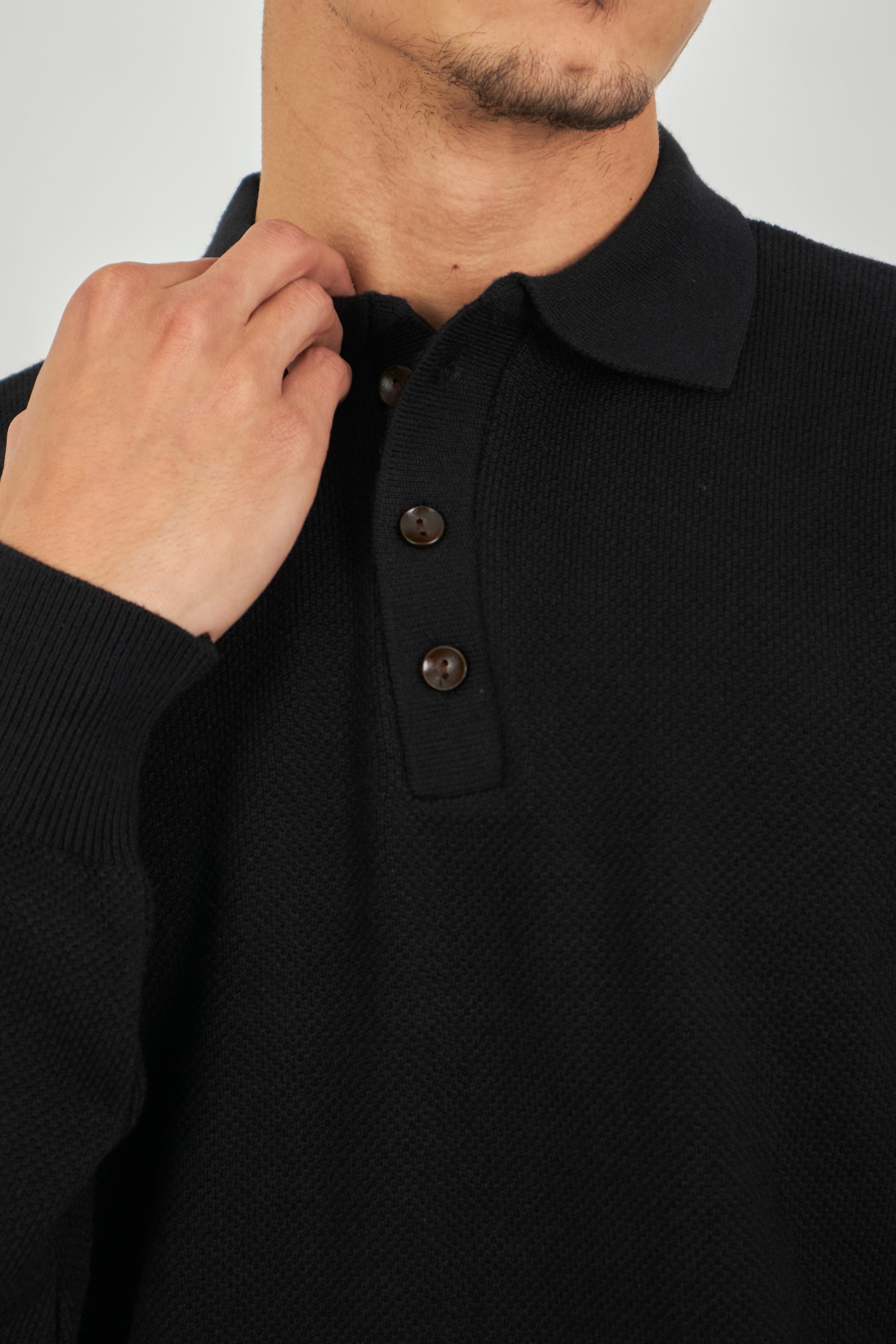 Cotton Knitted Polo pullover