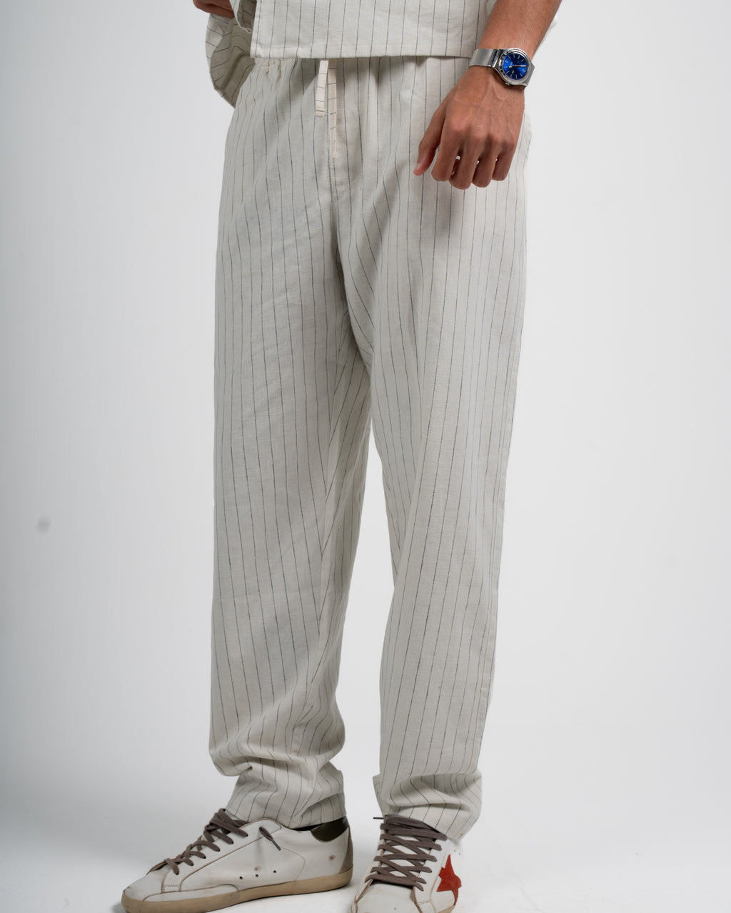 stripped linen pants