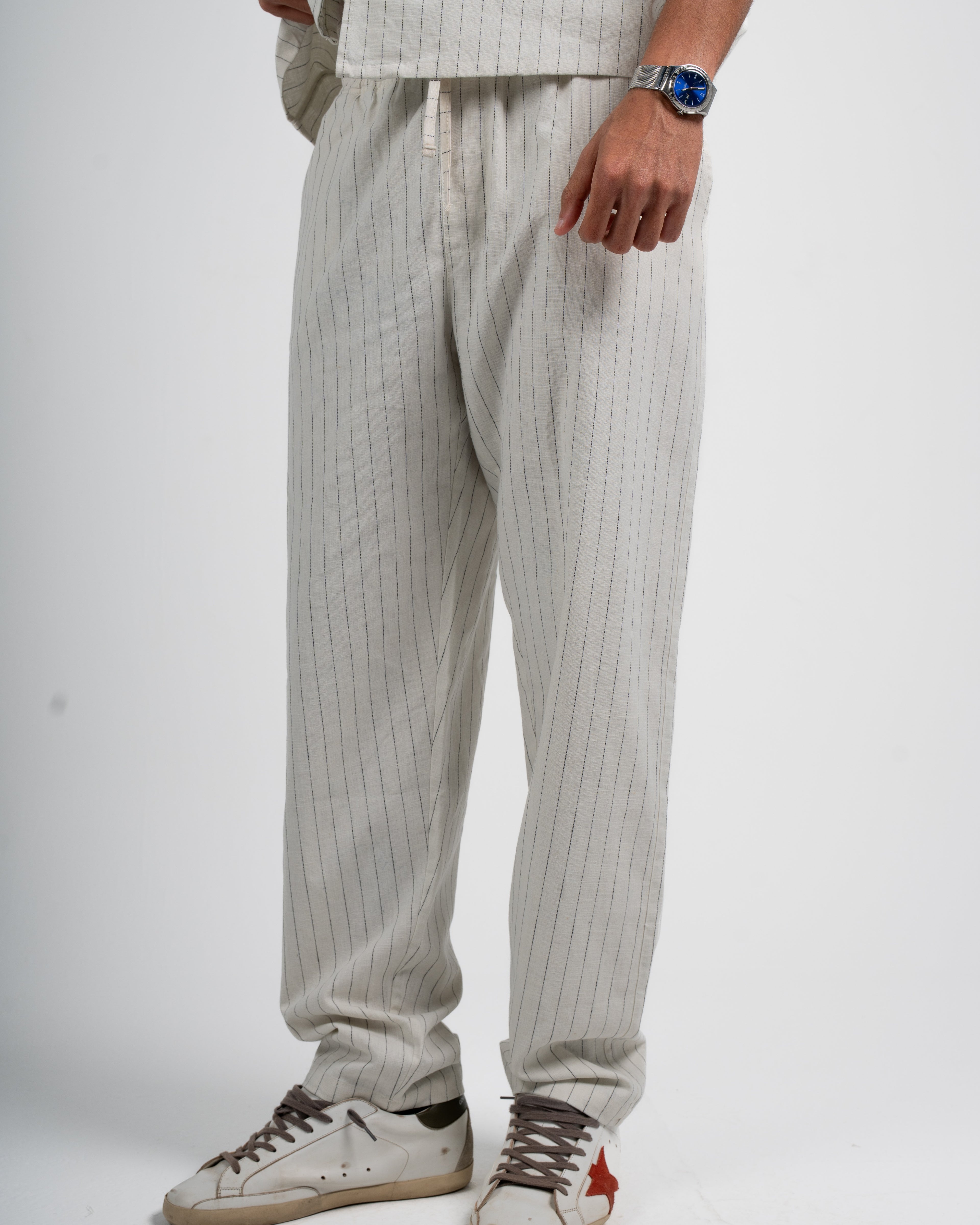stripped linen pants