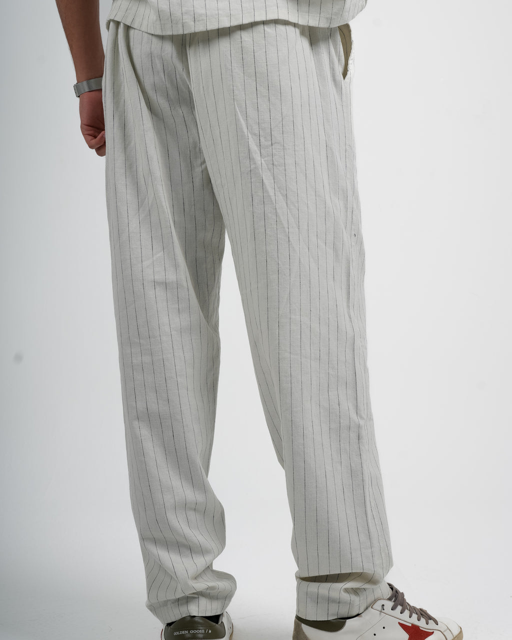 stripped linen pants