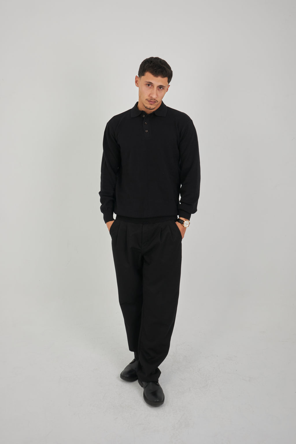 Cotton Knitted Polo pullover
