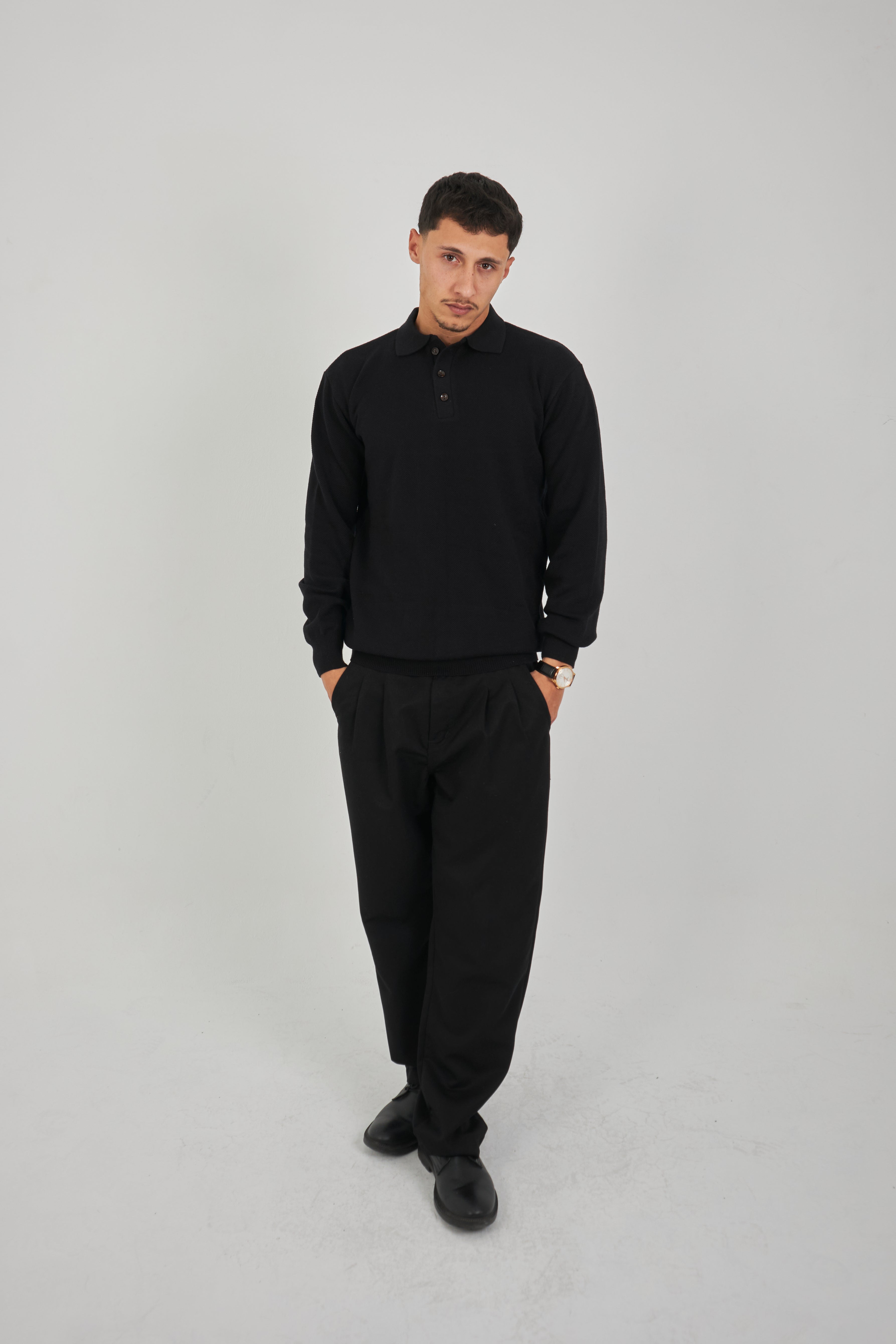 Cotton Knitted Polo pullover